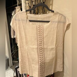NWOT Boho Cream Beige Top Size M